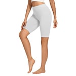 Libella Short de Cyclisme Legging Court Femme Short Taille Haute en Coton Opaque Short de Sport d'été Blanc 4165 M