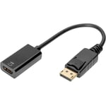 Câble de raccordement Digitus DisplayPort / hdmi Fiche mâle DisplayPort, Prise femelle hdmi-a 0.20 m noir DB-340415-002