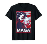 Trump 2024 'Fight' Fist Pump USA Flag Patriotic Poster MAGA T-Shirt