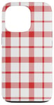 iPhone 13 Pro Red White Checkered Plaid Flannel Gingham Pattern Checker Case