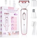 ACWOO Cordless 4 in 1 Electric Lady Shaver for Women, Rechargeable Pink