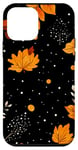 Coque pour iPhone 12 mini Noir Moderne Polka Dots Wild Automne Automne Fleurs Floral