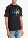 Paul Smith Graphic Bike Print Organic Cotton T-Shirt, Black/Multi