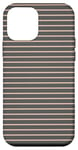 Coque pour iPhone 12 mini Gris Rose Rayé Girly Esthétique Preppy Stripe