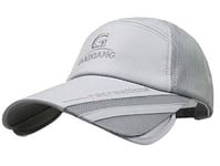 FEOYA - Casquette de Baseball Unisext Visière Réglable Chapeau de Soleil Femme Homme Lègére Séchage Rapide pour Sports Pêche Couleur Gris