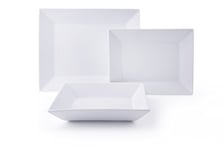 Excelsa Tokyo Lot de 12 assiettes en porcelaine blanche 19 x 20 x 16 cm