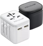 Worldwide Travel Adapter with USB, FSTravelP Universal Plug Adapter with 2 USB