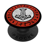 Mjolnir Thor Hammer Viking Odin Wotan Norse Mythology Nordic PopSockets Grip and Stand for Phones and Tablets PopSockets Adhesive PopGrip