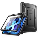 SupCase Unicorn Beetle Pro Coque de Protection pour iPad Air 5/4 (2022/2020) 10,9" avec Support pour Stylo et Film de Protection d'écran intégré Noir