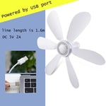 With Remote For Camping Hanging Fan 6 Leaves Ceiling Canopy Fan Usb Powered