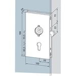 Serrure de porte coulissante 05.202, aluminium argenté anodisé | Ferrure de porte en verre – Accessoires dormakaba