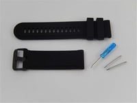 vhbw bracelet L compatible avec Suunto Traverse montre connectée - 12.5cm + 8.5 cm silicone noir