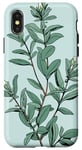 iPhone X/XS Leaves Botanical Plant Line Art Sage Green Wildflower Floral Case