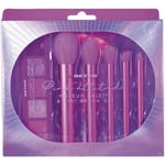 Beter - Coffret de pinceaux de maquillage et palette avec enlumineur, fard à joues et ombres à paupières Pink Attitude, 5 pinceaux pour le visage et les yeux, Idéal pour un cadeau