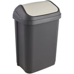 keeeper Waste Bin with Swing Lid, 10 Litre, Swantje, Graphite Grey