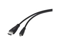 Tru Components Hdmi-Kabel Raspberry Pi [1X Hdmi-Stik - 1X Hdmi-Stik D Micro] 1.80 M Sort