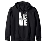 Bagpipe Fan, Bagpipe Lover, Bagpipe Enthusiast Love Bagpipes Zip Hoodie