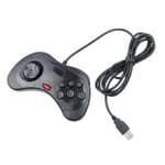 Taille Le noir manette de jeu filaire USB 6 boutons, 1 pièce, contrôleur de jeu, Joystick pour Sega pour Saturn System, Style pour