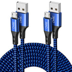 Micro USB Cable 3M3M Charging Cable Micro USB Fast Charging Cable Compatible with Galaxy S7 S6 S5 J7 (2018) J6 J5, Huawei P Smart, P40 Lite E, P10 Lite, Y9 Y8 Y7, PS4 C. controller