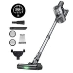 Proscenic P13 Cordless Vacuum Cleaner, 35Kpa Stick Vacuum Cleaner, Green LED Headlights, Anti-Hair-Tangle Brush, Cordless Hoover with Touch Display, 450W up to 45 Mins, For Pet Hair Hard Floor Carpet