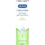 Durex Lust & Liebe Liukugeelit Naturals Extra Sensitive -liukuvoide 100 ml (103,00 € / 1 l)