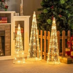 Sapin de Noël LED Décoré Lumineux 120 cm avec Etoile au Sommet Décoration de Sapin de Noël illuminée 520 lumières LED