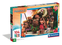 Clementoni Jigsaw Puzzle Disney Moana 2, 104 Pieces, Puzzle For Children 6-8 Years, For Boys/Girls, Puzzle for Kids, Multicolor, Made in Italy - 61436