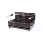 Barbecue charbon Vulcain tournebroche acier 61 x 33 cm Le Marquier