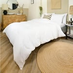 Night Lark - Coverless Duvet - 4.5 Tog - Double - Seersucker Collection - Luxury Bedding - Hypoallergenic - Machine Washable - Polar White