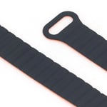 (Black Orange)Magnetic Watch Band Silicone Watch Strap 20mm Smartwatch Band UK