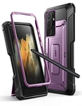 SUPCASE Unicorn Beetle Pro S Étui Double Couche Robuste pour Samsung S21 Ultra Violet métallisé