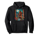 Funny Sasquatch Halloween Bigfoot & Son Trick or Treat Pullover Hoodie