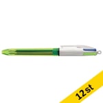 Kulspetspenna | BIC 4 Colours Fluo | 12st