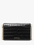 Michael Kors Jet Set Medium Crocodile Embossed Leather Cross Body Bag, Black