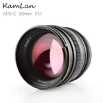 Kamlan APS-C 50mm F1.1 Large Aperture Manual Focus Lens for Sony E-Mount Camera