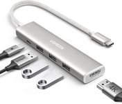 Hub USB C HDMI 4K 100W PD Charge 3 Data Ports 5 en 1 Adaptateur Multiport Compatible avec iPhone 16 15 Série MacBook Pro Mac Mini M4 2024 iPad Air Surface Galaxy S24 Tab S9 Ultra (Blanc).[W300]