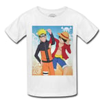 T-Shirt Enfant Naruto Et Luffy One Piece