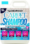 Pro-Kleen Professional Carpet & Upholstery Shampoo – Ocean Fresh Fragrance 5L - High Concentrate Cleaning Solution - Suitable for All Machines