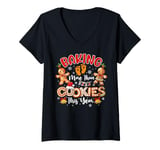 Womens Funny Baking More Than Cookies This Year Pregnancy Baker V-Neck T-Shirt