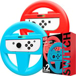 Orzly 2*Volants pour Nintendo Switch - 1* Volant Rouge + 1* Volant Bleu pour Les manettes Joy-Cons de la Console Nintendo Switch - Twin Pack