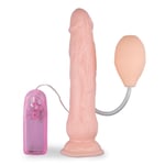 Realistic vibrating and ejaculating dildo