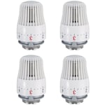 Trimec - Lot de 4 têtes thermostatiques, tête de rechange pour vanne de radiateur M30 x 1,5, vanne de radiateur thermostatique