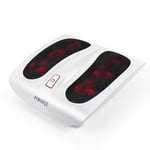 HoMedics Shiatsu Foot Massager with Heat - Deep Kneading, Deluxe Heated Foot Massager, 6 Rotating Massaging Nodes and 18 Massage Heads, Portable, Mains Powered with Easy Toe Touch Control - White