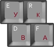 Autocollants pour clavier russe cyrillique laminé avec lettrage rouge sur fond transparent pour ordinateur de bureau, ordinateur portable