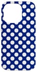 iPhone 14 Pro White Dots on Dark Blue Pattern Polka Dot Case