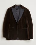 Oscar Jacobson Frampton Velvet Tuxedo Blazer Brown