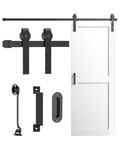 TITECK Kit complet de système de porte coulissante - 200 cm - Rail et ferrures pour porte en bois - Accessoires en forme de J