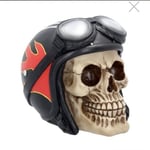 Hell Fire - Skull Figurine / Nemesis Now / Biker Ornament / Hells Angels / Skull