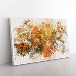 Big Box Art Heading into The Forest Watercolour Canvas Wall Art Print Ready to Hang Picture, 76 x 50 cm (30 x 20 Inch), Brown