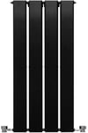 Designer Flat Panel Radiators Matt Black 1800mm x 280mm